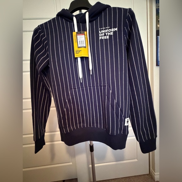 G-Star Core Hooded Pinstripe 1 Sweat, NWT - Picture 6 of 10